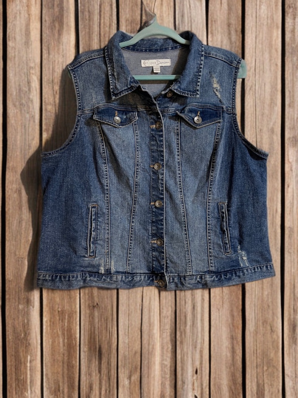 Est. 1946 Denim Blue Vest Sz 18/20W Button Front Classic Versatile Vest